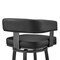 Armen Living Lorin 26" Counter Height Swivel Bar Stool in Black Finish and Black Faux Leather LCLRBABLBL26 - alternate 6